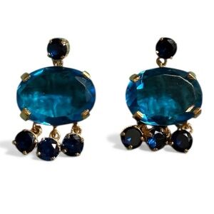 NWOT Latelita Large Blue Statement Earings